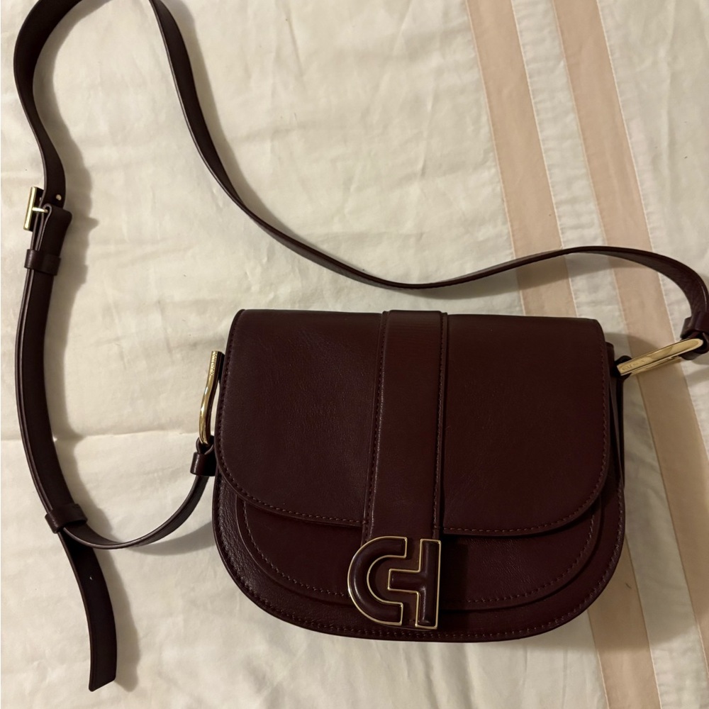 Cole Haan Dark Burgundy Leather Crossbody Bag